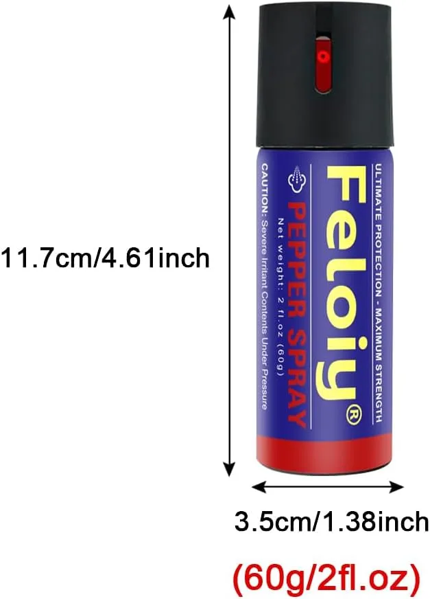 (1-4pcs) 60ml Pepper Spray - with Safety Cap - protruding Nozzle Design - Pocket Pepper Spray - 16ft Range