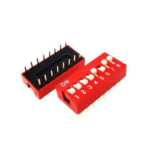 100pcs 8P 8 Position Dip Switch 2.54mm Pitch 2 Row 16 Pin Slide New 2025 High for Reliable Electronic Component, Precision, Stable Performance