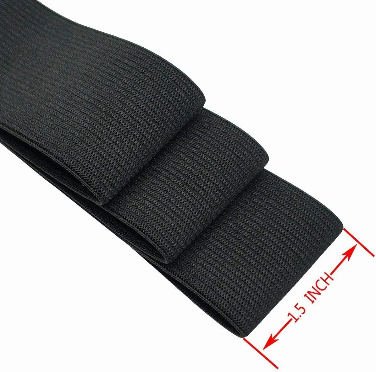 1.5 Inch Wide Black Knit Elastic Spool (1.5 Inch x 10 Yard, Black)