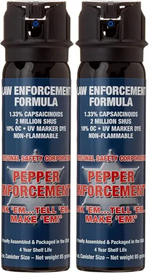 2-Pack Foam Pepper Spray for Self Defense, 4 oz. Flip Top Large Canister - Maximum Strength 10% OC Police Grade Formula - Emergency Personal Safety, Non Lethal Protection, Home Safety