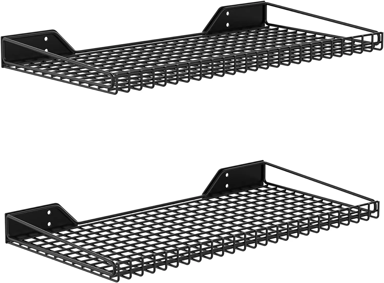 2 Pack Garage Wall Shelf, 23.5" x 12" Wall Mounted Storage Shelves for Garage, Closet, Laundry Room, Heavy Duty Wall Shelving, Holds Up to 65 Lbs(Black)