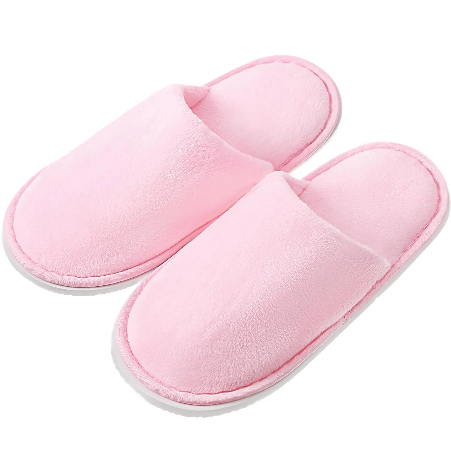 24 Pairs Kids Disposable Slippers Non Slip Closed Kids Spa Slippers Comfortable Home Slippers Disposable Spa Indoor Outdoor Slipper for 4-12 Years Old Boys Girls Party Hotel Travel(Pink,M)