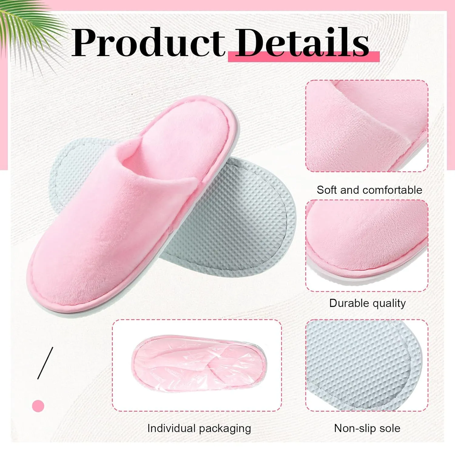 24 Pairs Kids Disposable Slippers Non Slip Closed Kids Spa Slippers Comfortable Home Slippers Disposable Spa Indoor Outdoor Slipper for 4-12 Years Old Boys Girls Party Hotel Travel(Pink,M)