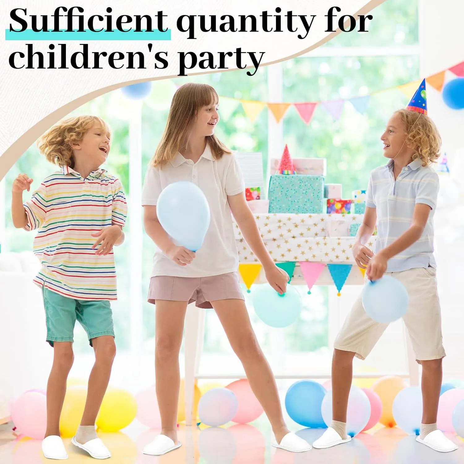 24 Pairs Kids Disposable Slippers Non Slip Closed Kids Spa Slippers Comfortable Home Slippers Disposable Spa Indoor Outdoor Slipper for 4-12 Years Old Boys Girls Party Hotel Travel(White,M)