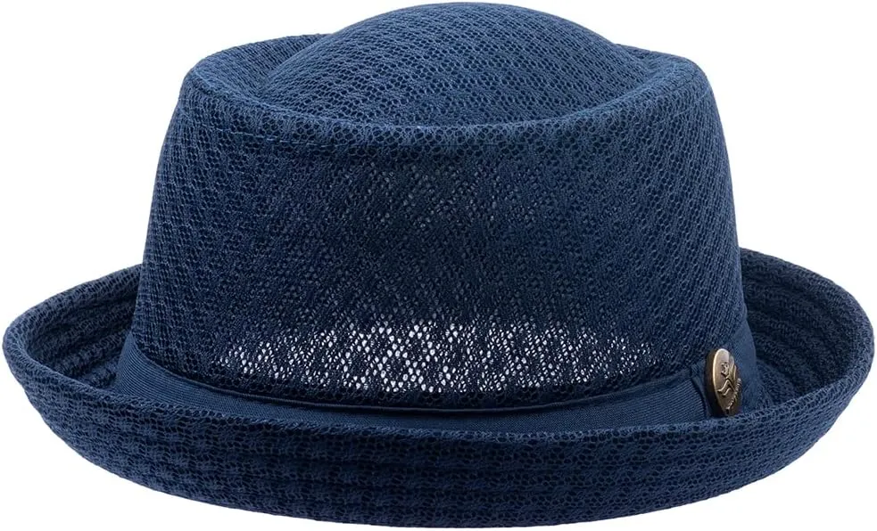 2Pcs Summer Mesh Pork Pie Hat Beach Party Fedora Cap Boater Porkpie Breaking Bad Flat Hat for Men Women Straw