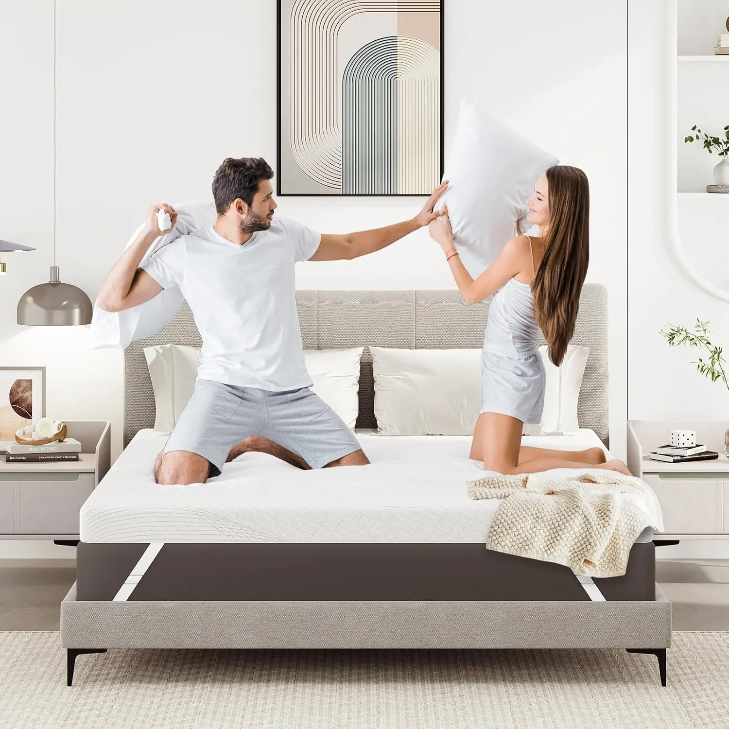 3 Inch Full Firm Mattress Topper, Extra Firm Memory Foam Bed Topper for Pain Relief, Cooling Gel-Infused & Removable Cover, CertiPUR-US & Oeko-Tex Certified