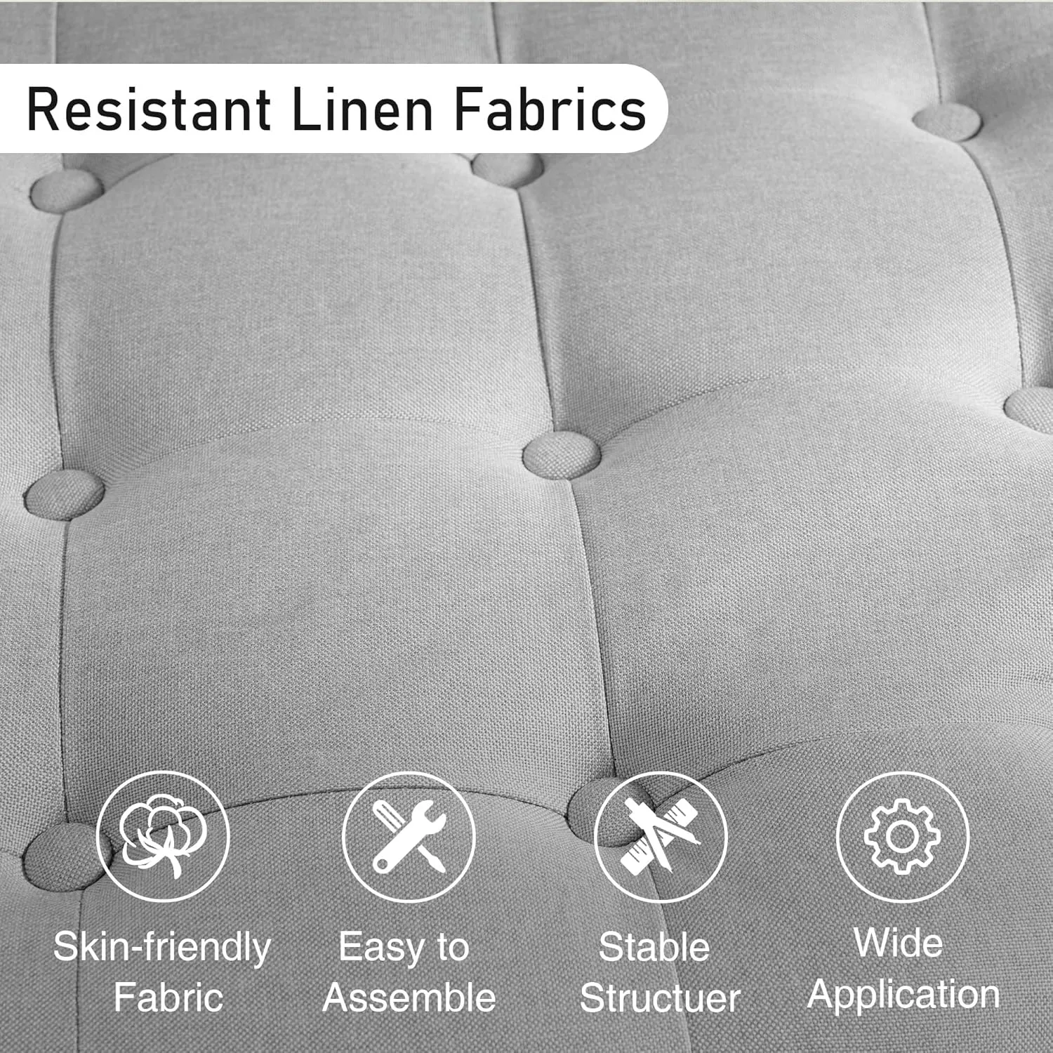 30 Inch Large Round Storage Ottoman, Modern Fabric Upholstered Tufted Coffee Table with Storage, Oversized Living Room Footrest Stool Ottoman with Flip Top Tray, Gray