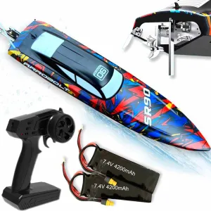 35.43 Inch RTR Extra-Large Brushless Remote Controlled Boat Watercraft for Adults 2.4G Racing on Water Lake Sea Hobby RC Boat 14y  (S6 47MPH 75KM/H 90CM)