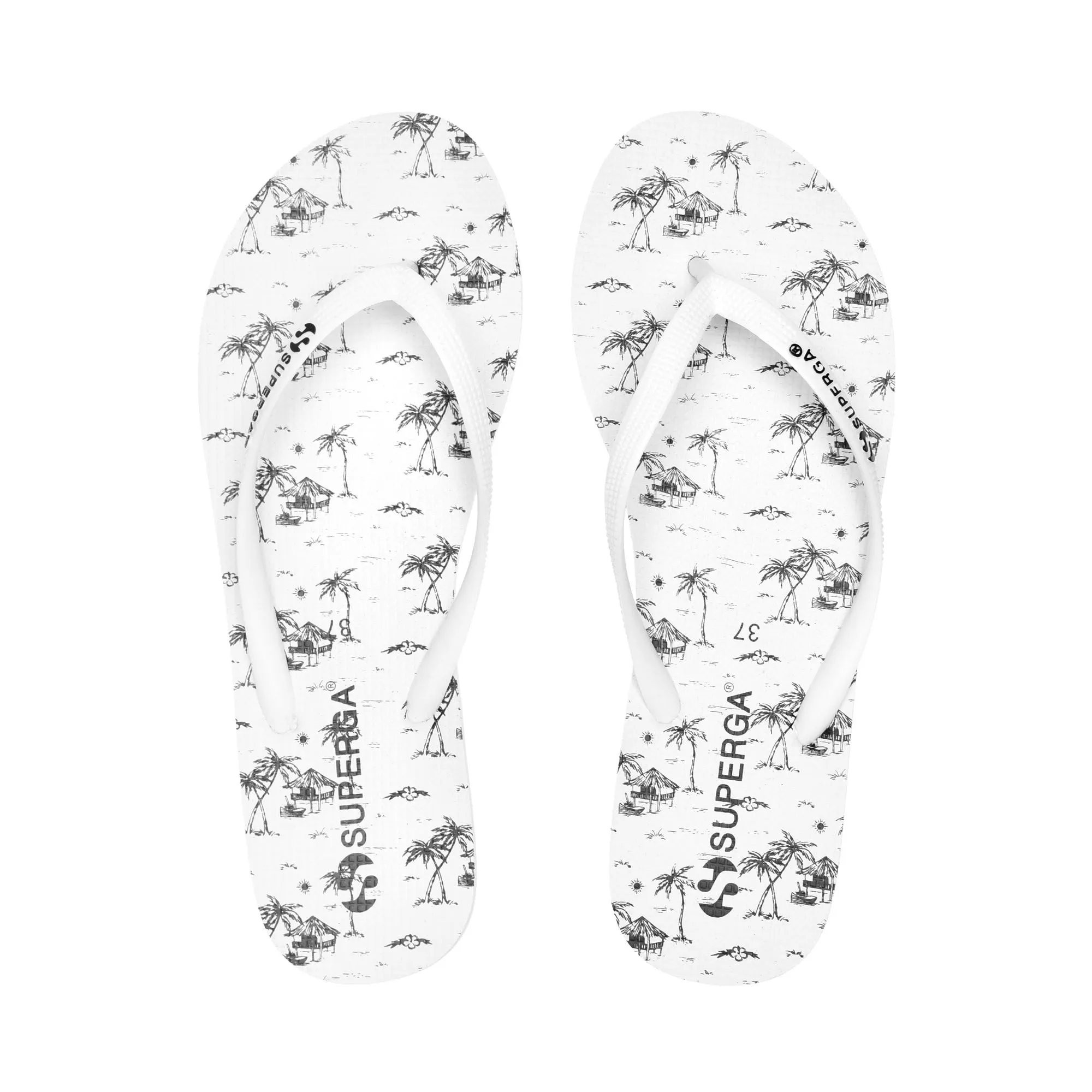 4121-FANRBRW - Slippers - Flip-Flop - Woman - WHITE-BLACK HAWAII