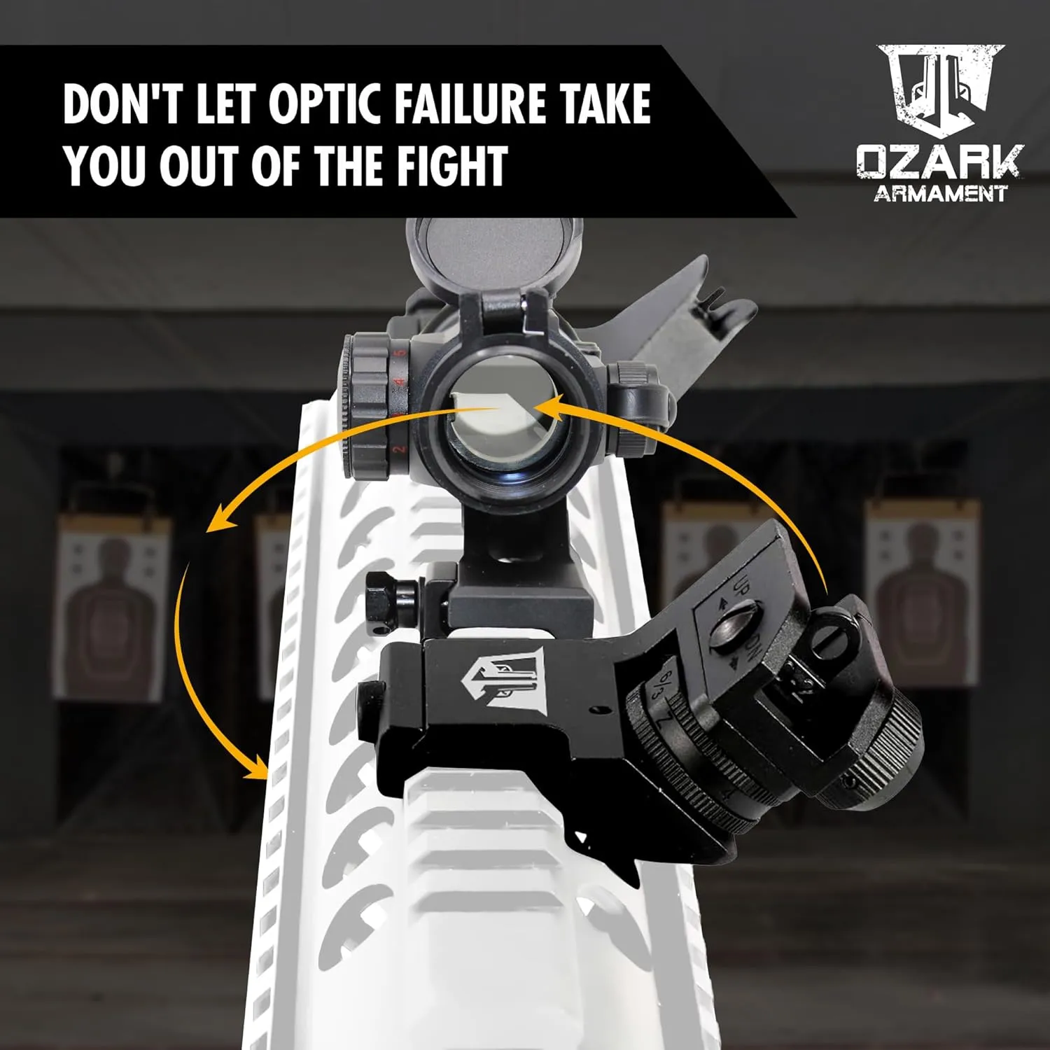45 Degree Offset Iron Sights Canted Sights 45 Degree Iron Sights Works for Right & Left Hand Offset Iron Sights 45 Degree Backup Iron Sights Picatinny Rifle Fixed Iron Sight Front & Rear Rifle Sights
