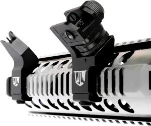 45 Degree Offset Iron Sights Canted Sights 45 Degree Iron Sights Works for Right & Left Hand Offset Iron Sights 45 Degree Backup Iron Sights Picatinny Rifle Fixed Iron Sight Front & Rear Rifle Sights