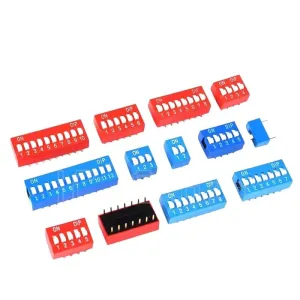 50PCS Dip Red Blue Pitch Toggle Switch 1~12 Pin 2.54mm Position Way Slide Type Module Snap for PCB 8PIN 6PIN New 2025 High Reliable Electronic Component, Precision, Stable Performance