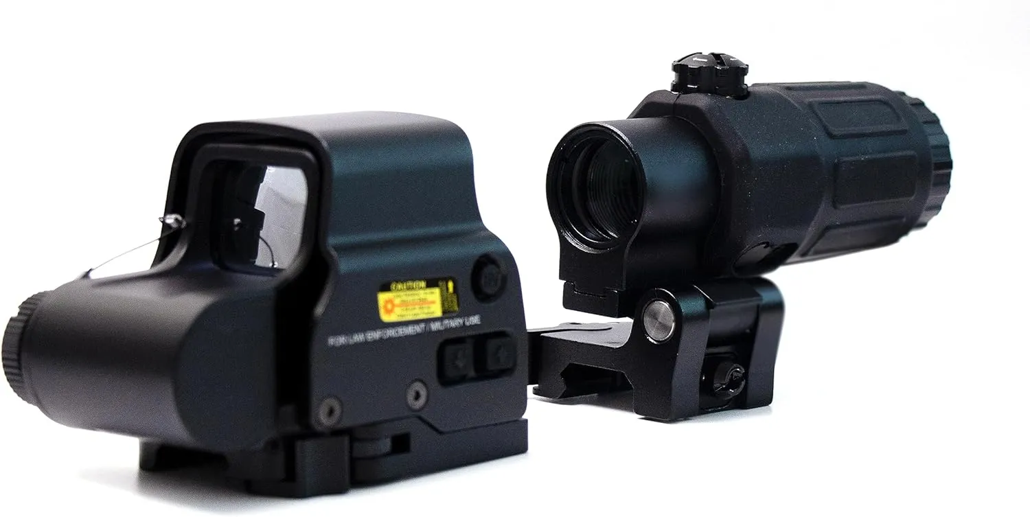 558 G33/558 G43/558 G45 Red & Green Dot Holographic Reflex Sight Scope with G33 G43 3X /G45 5X Magnifier Combo Built-in Flip QD Mount