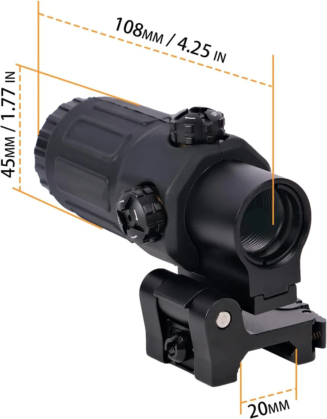 558 G33/558 G43/558 G45 Red & Green Dot Holographic Reflex Sight Scope with G33 G43 3X /G45 5X Magnifier Combo Built-in Flip QD Mount