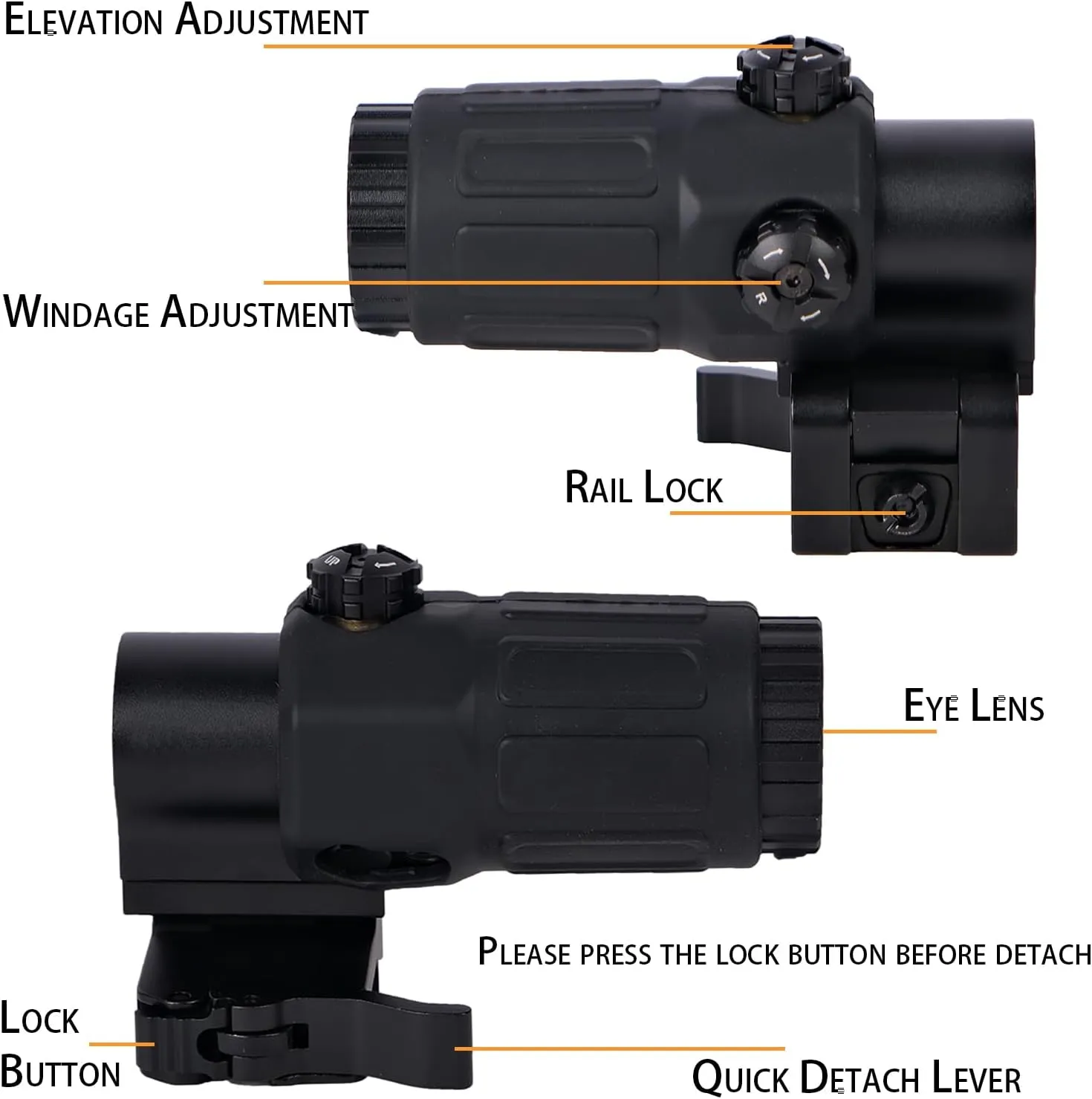 558 G33/558 G43/558 G45 Red & Green Dot Holographic Reflex Sight Scope with G33 G43 3X /G45 5X Magnifier Combo Built-in Flip QD Mount