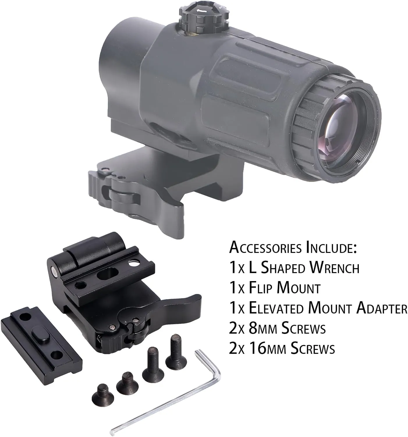 558 G33/558 G43/558 G45 Red & Green Dot Holographic Reflex Sight Scope with G33 G43 3X /G45 5X Magnifier Combo Built-in Flip QD Mount
