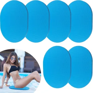 6 Pcs Poolside Seating Mat Seat Cushion, Soft Oval Foam Poolside Cushion for Edge of Pool, Portable Poolside Seat Pad for Above Ground Pools Lounging - 18 x 14 x 0.8 Inch