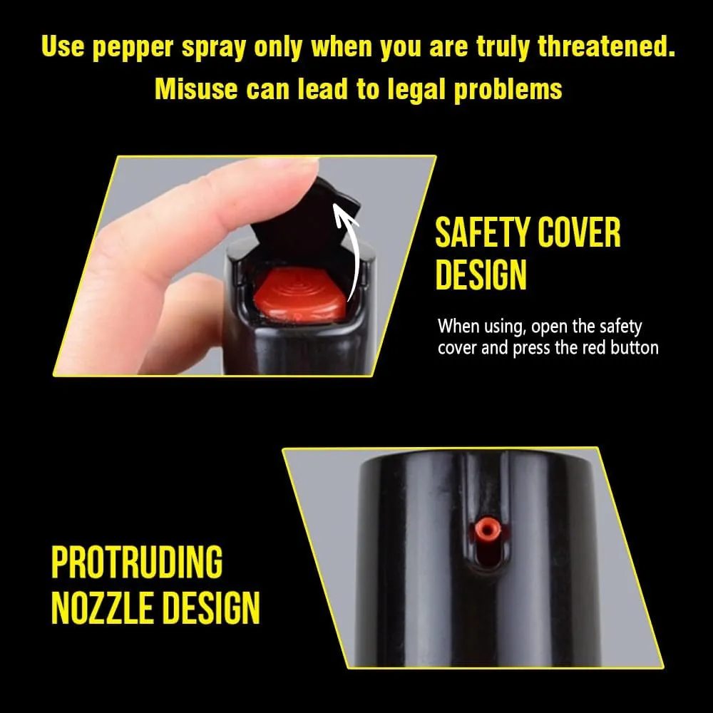 60ml Pepper Spray - Flip-top Safety Design, Precision Nozzle, 16ft Range, Unisex, Compact and Portable, Quick Access