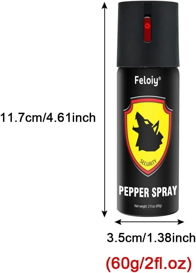 60ml Pepper Spray - Flip-top Safety Design, Precision Nozzle, 16ft Range, Unisex, Compact and Portable, Quick Access