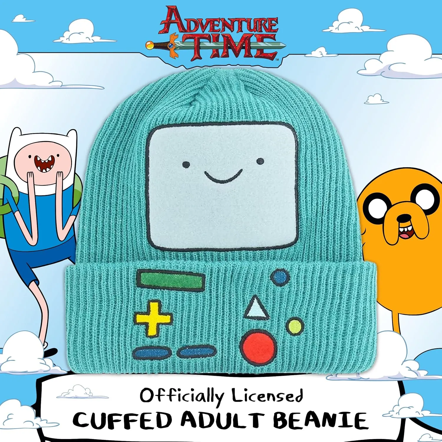 Adventure Time Beanie Hat, Finn Cosplay Winter Knit Cap