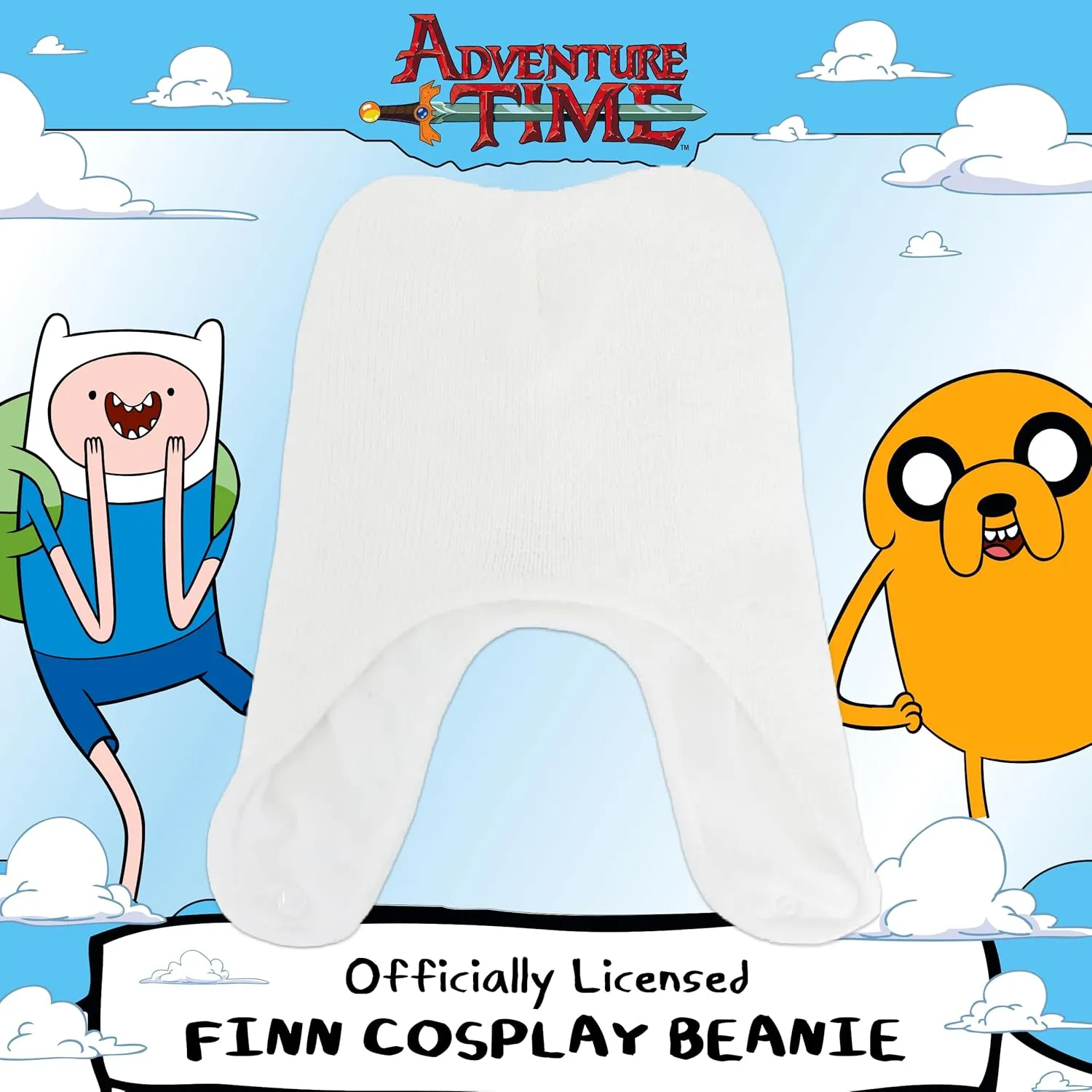 Adventure Time Beanie Hat, Finn Cosplay Winter Knit Cap
