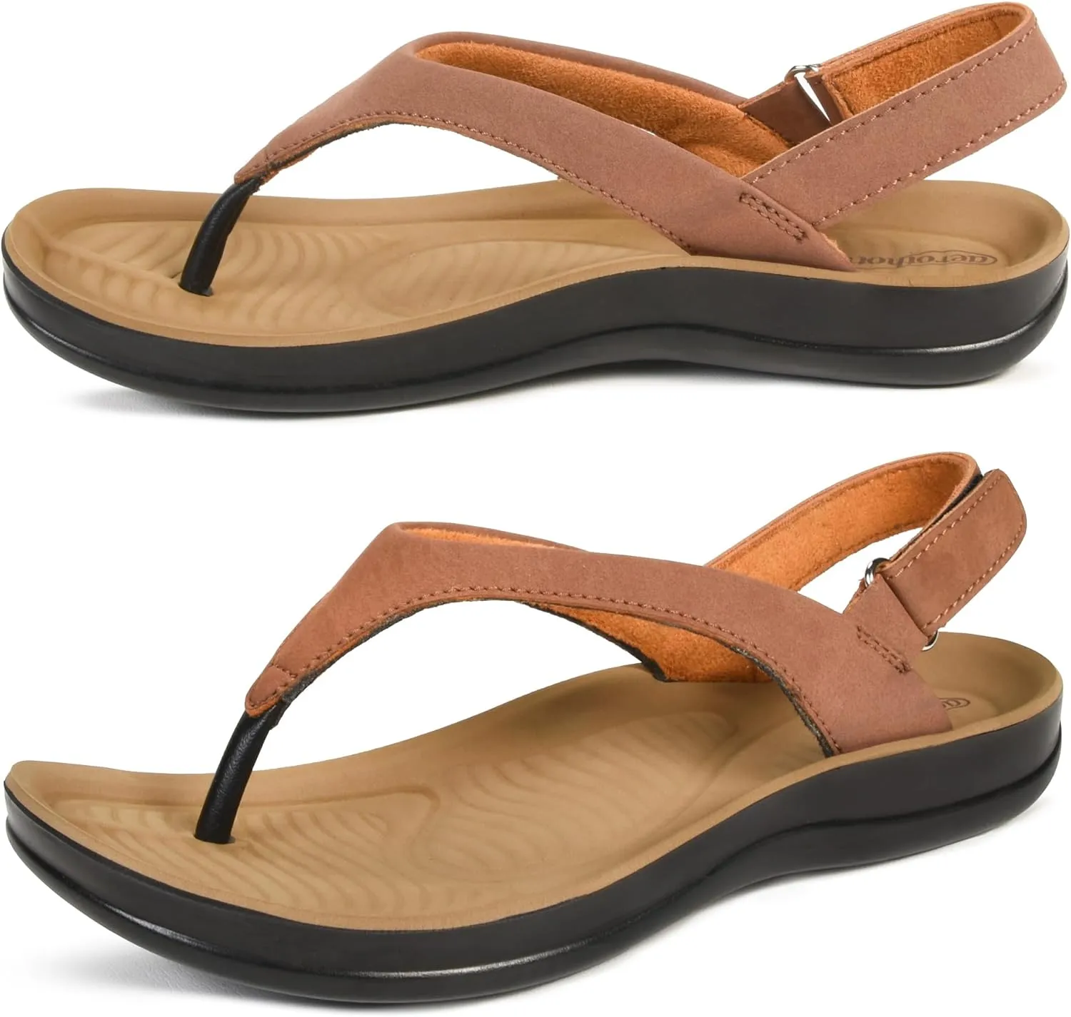 AEROTHOTIC Womens Casual Comfort Footbed lined with foam Adjustable Back-Strap Sandals With Arch-Support Sandals