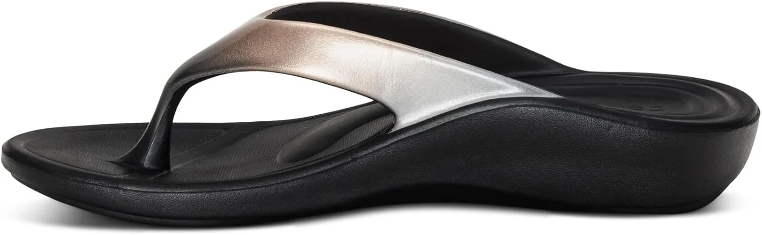 Aetrex Maui Orthopedic Flip Flops for Women Arch Support - Pressure Relief Water-friendly Shock Absorption Super Soft UltraSky EVA Foam Flip Flops
