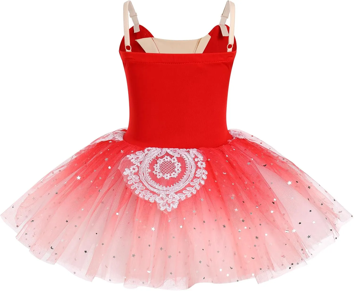 AFAVOM Ballet Leotards for Girls Lace Flower Camisole Leotard Skirt Performance Swan Ballet Dance Dress Ballerina Dancewear