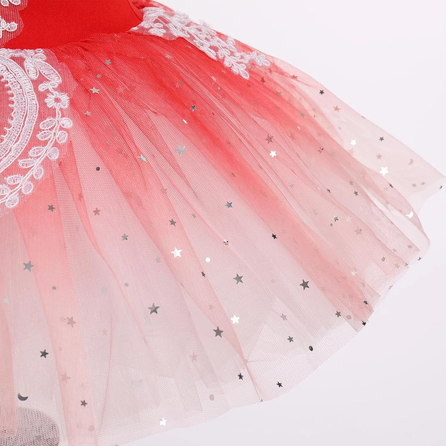 AFAVOM Ballet Leotards for Girls Lace Flower Camisole Leotard Skirt Performance Swan Ballet Dance Dress Ballerina Dancewear