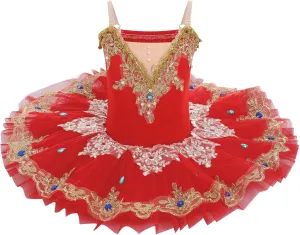 AFAVOM Girls Camisole Skirt Leotard Swan Lake Ballet Dance Outfit Sequin Platter Tutu Dress Ballerina Costume for Performance