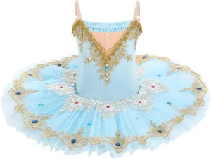 AFAVOM Girls Camisole Skirt Leotard Swan Lake Ballet Dance Outfit Sequin Platter Tutu Dress Ballerina Costume for Performance