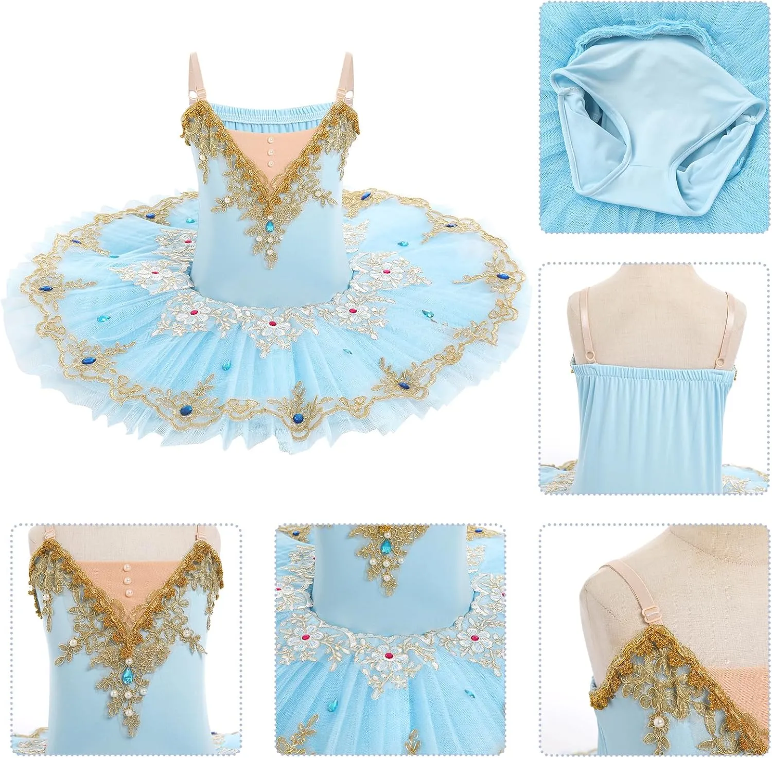 AFAVOM Girls Camisole Skirt Leotard Swan Lake Ballet Dance Outfit Sequin Platter Tutu Dress Ballerina Costume for Performance