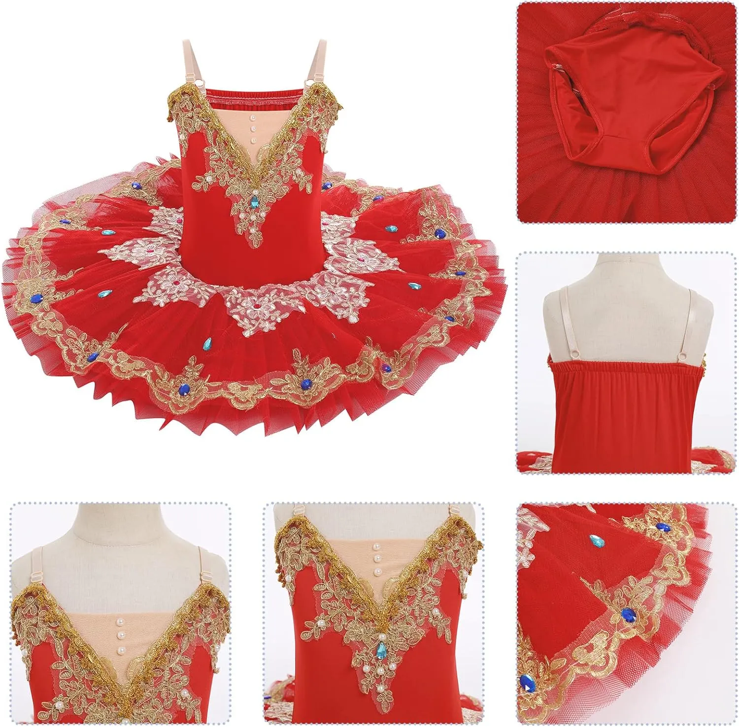 AFAVOM Girls Camisole Skirt Leotard Swan Lake Ballet Dance Outfit Sequin Platter Tutu Dress Ballerina Costume for Performance