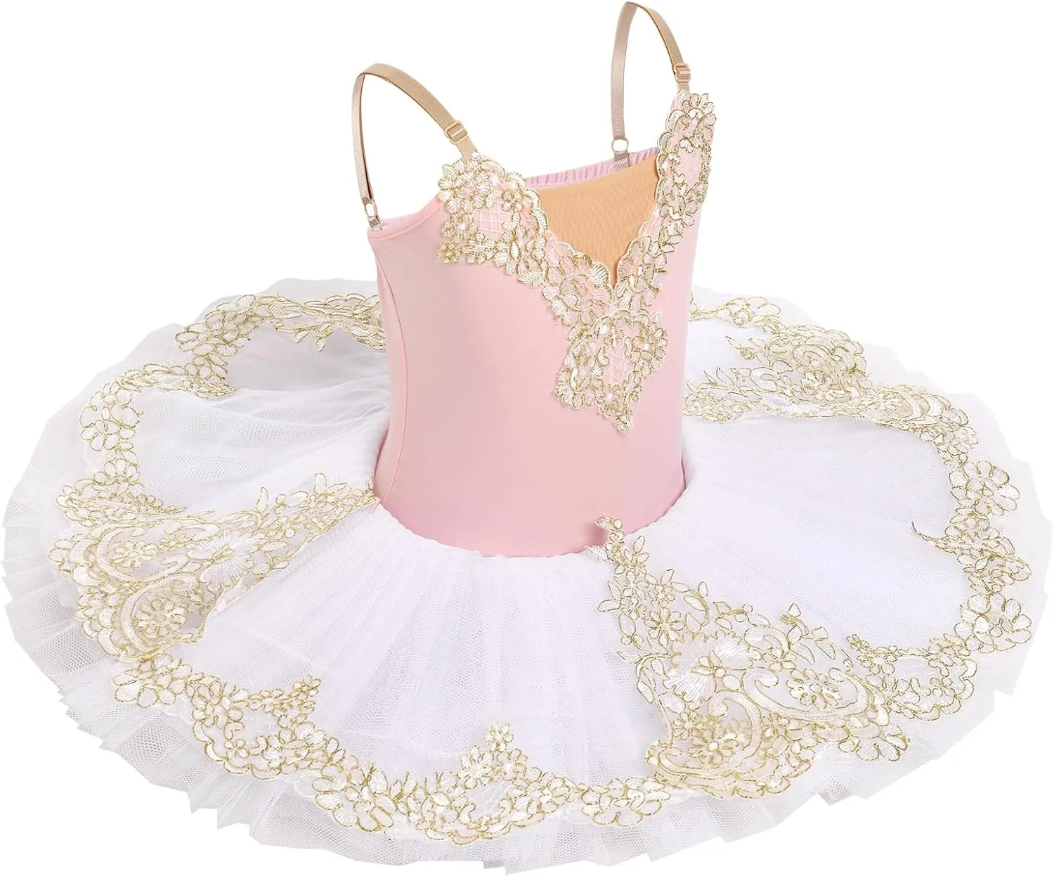AFAVOM Girls Camisole Skirted Leotard Swan Lake Ballet Dance Outfit Embroidery Tutu Ballerina Princess Dress for Performance