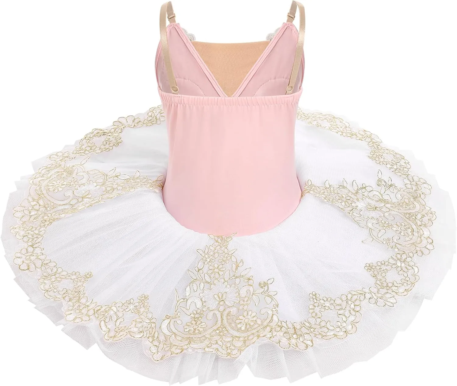 AFAVOM Girls Camisole Skirted Leotard Swan Lake Ballet Dance Outfit Embroidery Tutu Ballerina Princess Dress for Performance