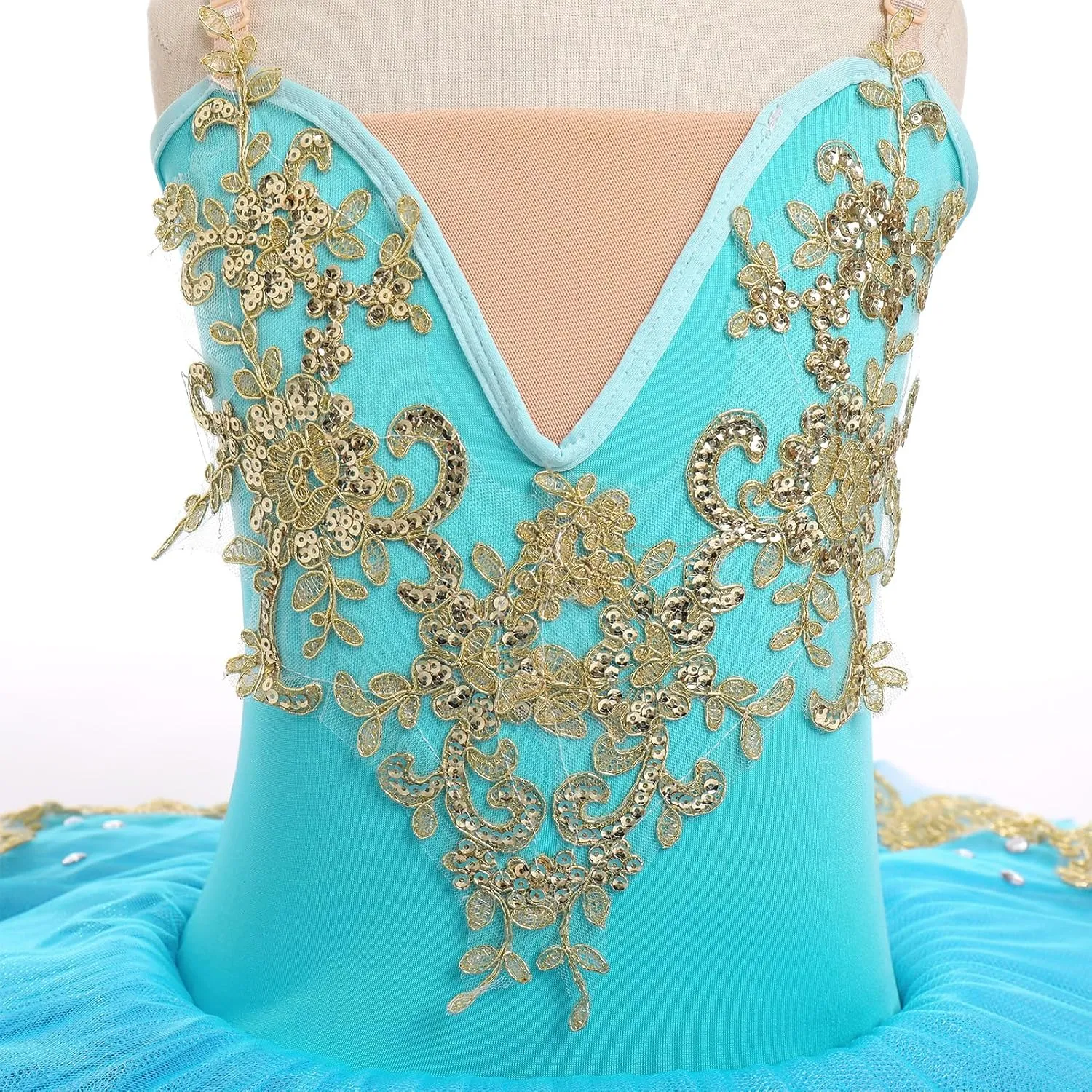 AFAVOM Swan Lake Ballerina Costume for Girls Camisole Skirted Leotard Sequin Ballet Dance Platter Tutu Dress for Performance