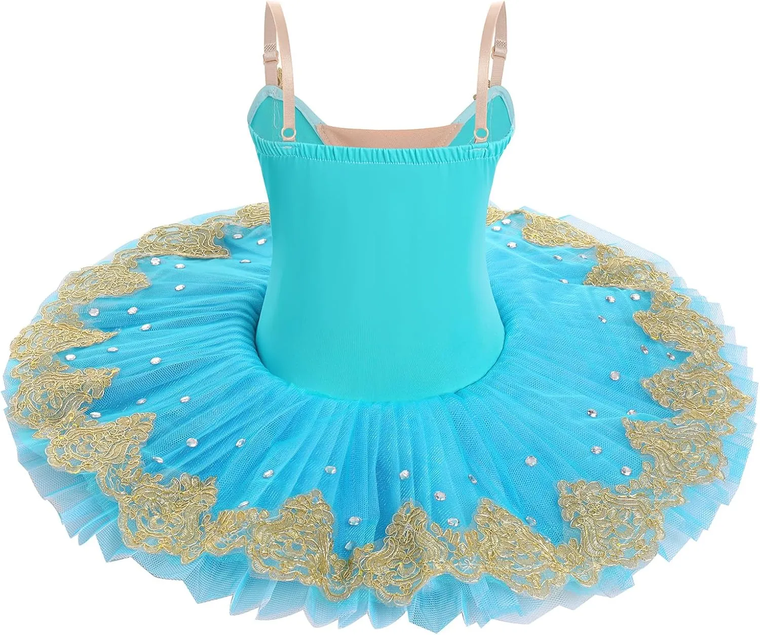 AFAVOM Swan Lake Ballerina Costume for Girls Camisole Skirted Leotard Sequin Ballet Dance Platter Tutu Dress for Performance