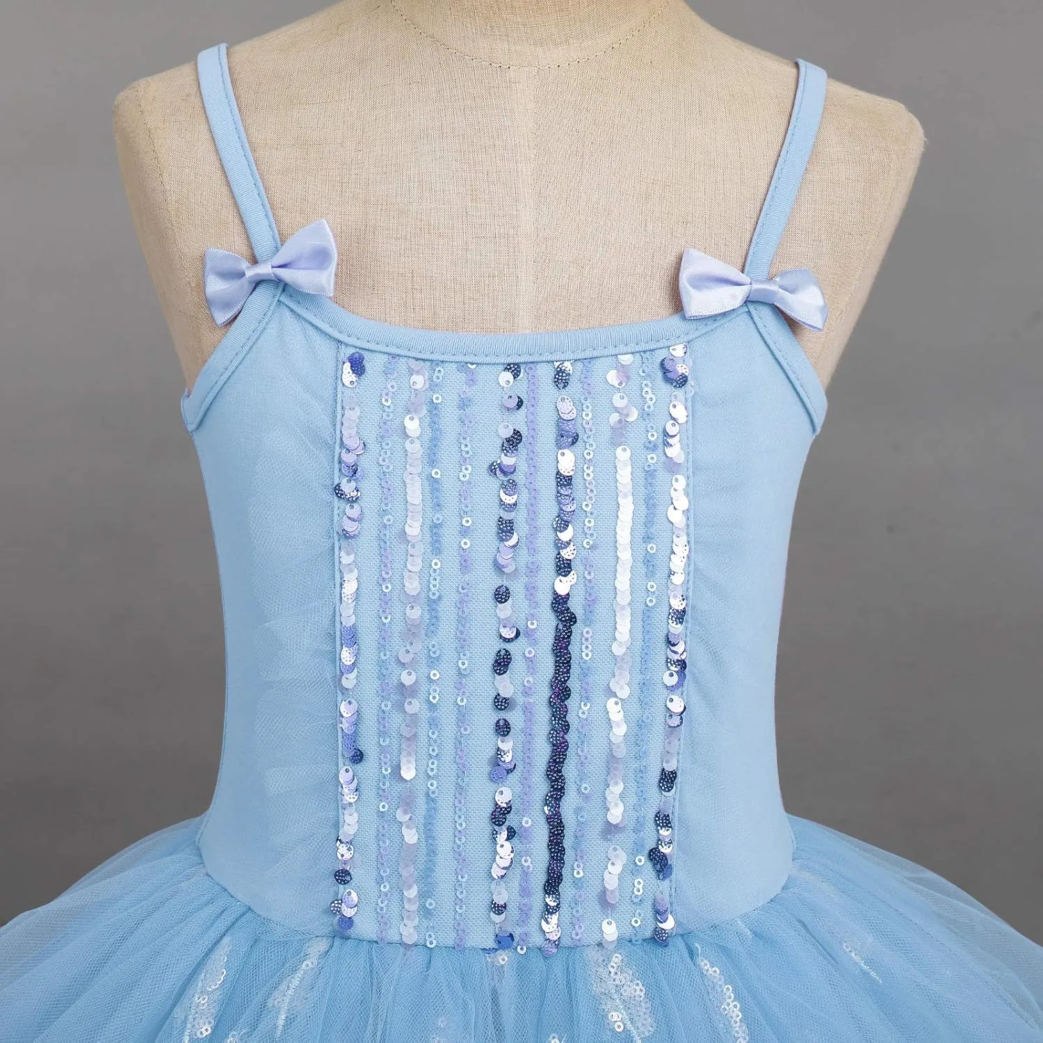 AFAVOM Toddler Kid Girls Sequins Fringes Camisole Ballet Dance Dress Glitter Feather Tutu Skirted Leotard Ballerina Dancewear