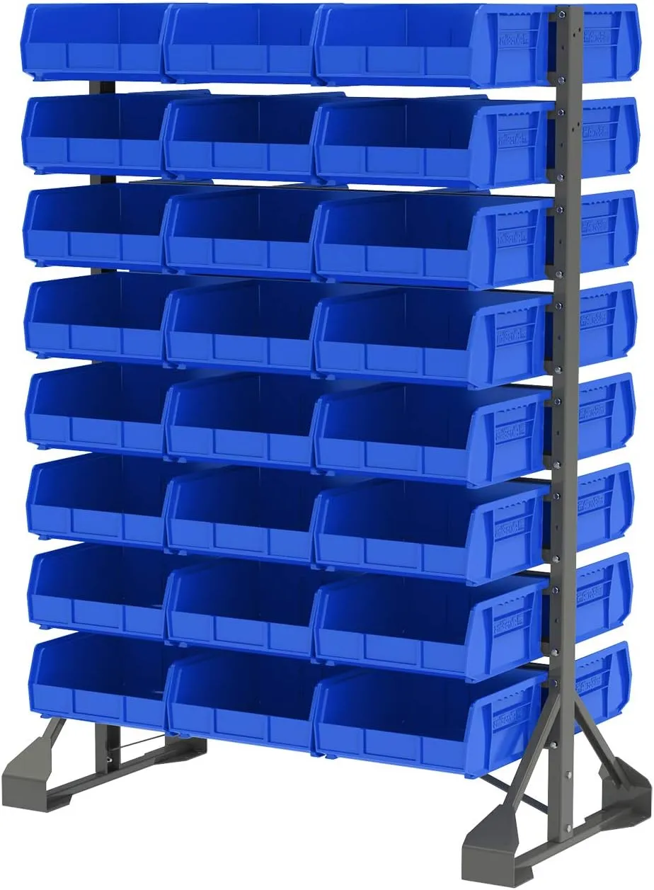 Akro-Mils 30235 AkroBins Plastic Storage Bins, Space-Saving Stackable Bins for Garage, Pantry, Craft Organization, 11-Inch x 11-Inch x 5-Inch, Black, 6-Pack