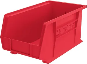 Akro-Mils 30240 AkroBins Plastic Storage Bins, Space-Saving Stackable Bins for Garage, Pantry, Craft Organization, 15-Inch x 8-Inch x 7-Inch, Red, 12-Pack