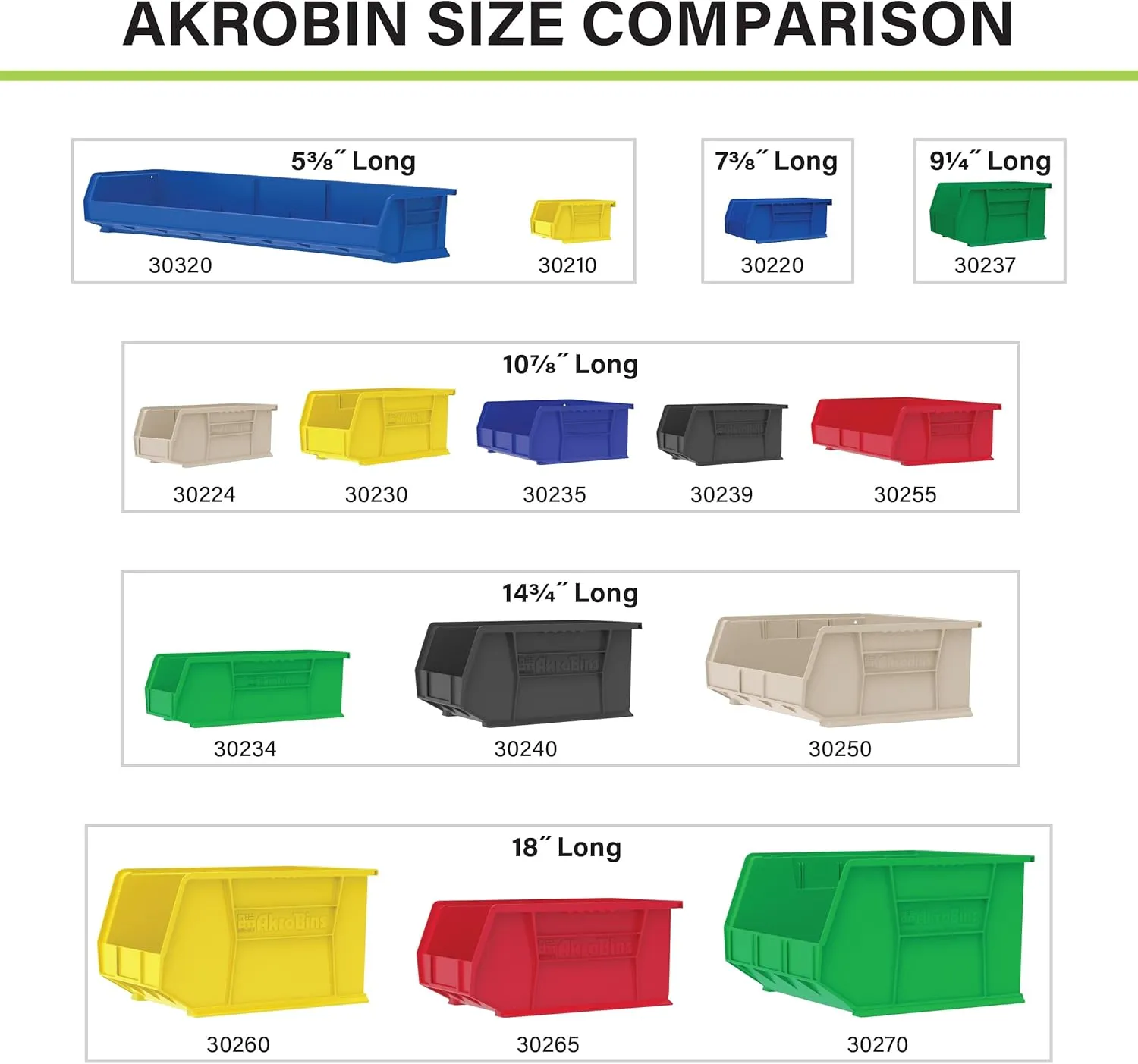 Akro-Mils 30240 AkroBins Plastic Storage Bins, Space-Saving Stackable Bins for Garage, Pantry, Craft Organization, 15-Inch x 8-Inch x 7-Inch, Red, 12-Pack