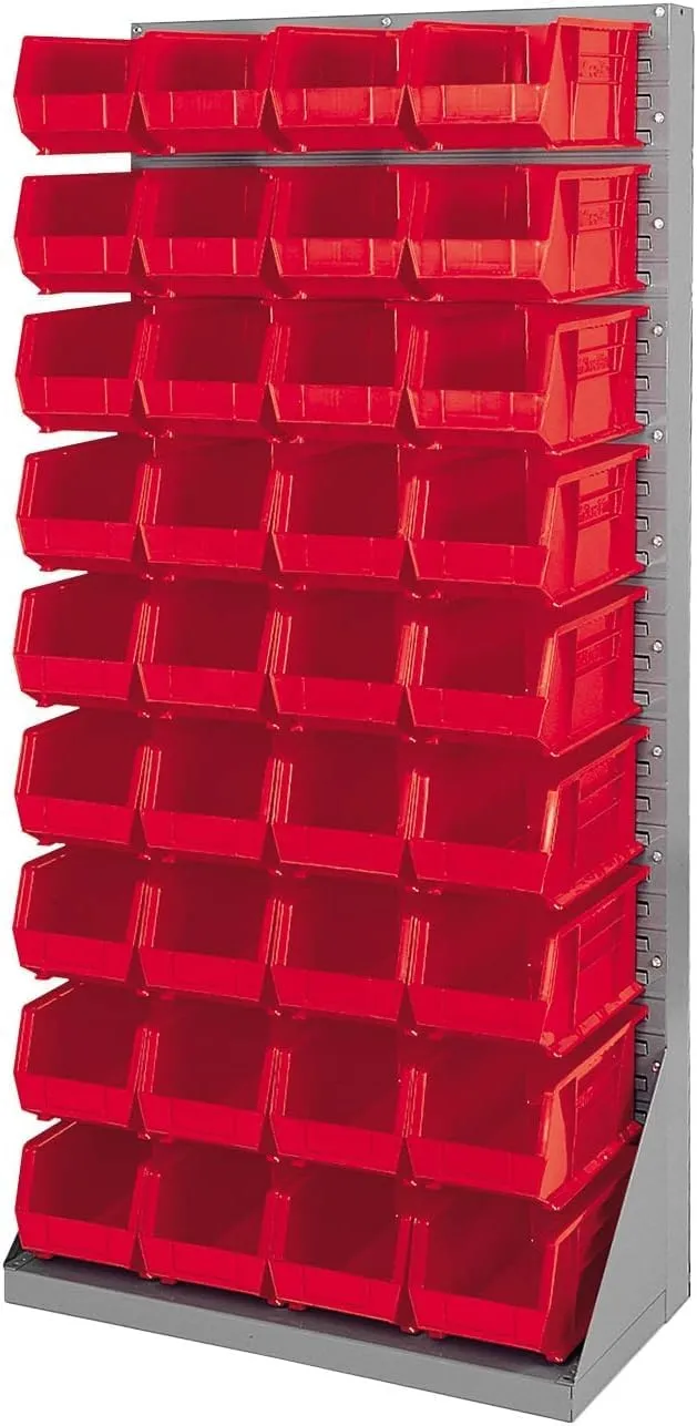 Akro-Mils 30240 AkroBins Plastic Storage Bins, Space-Saving Stackable Bins for Garage, Pantry, Craft Organization, 15-Inch x 8-Inch x 7-Inch, Red, 12-Pack