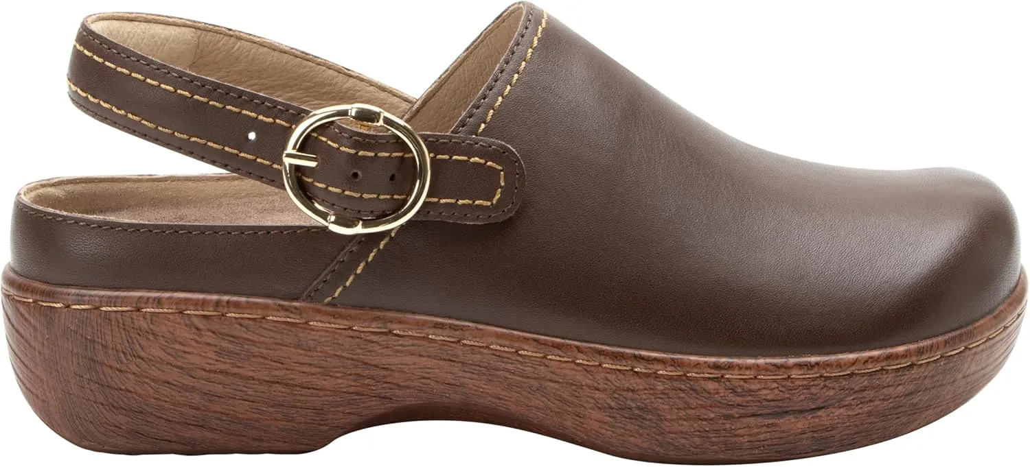 Alegria Women's Olie Slingback Clog Leather Slide