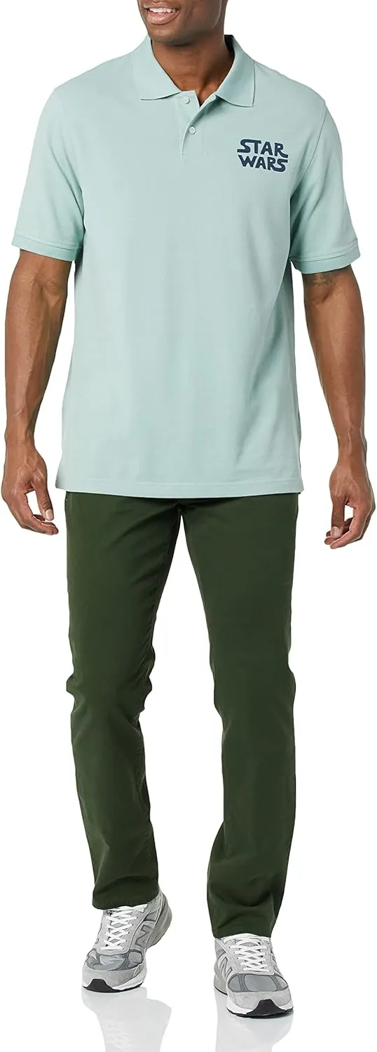 Amazon Essentials Disney | Marvel | Star Wars Men's Regular-Fit Cotton Pique Polo Shirt, Pack of 2