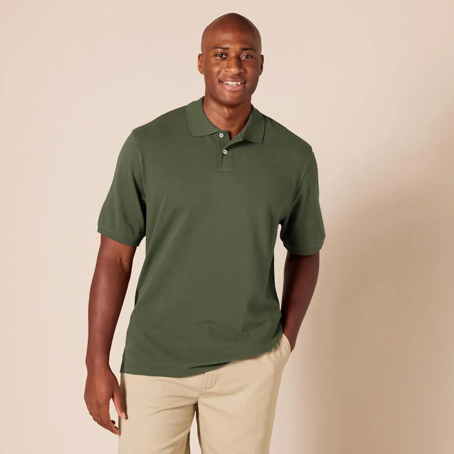 Amazon Essentials Men's Regular-Fit Cotton Pique Polo Shirt (Available in Big & Tall)
