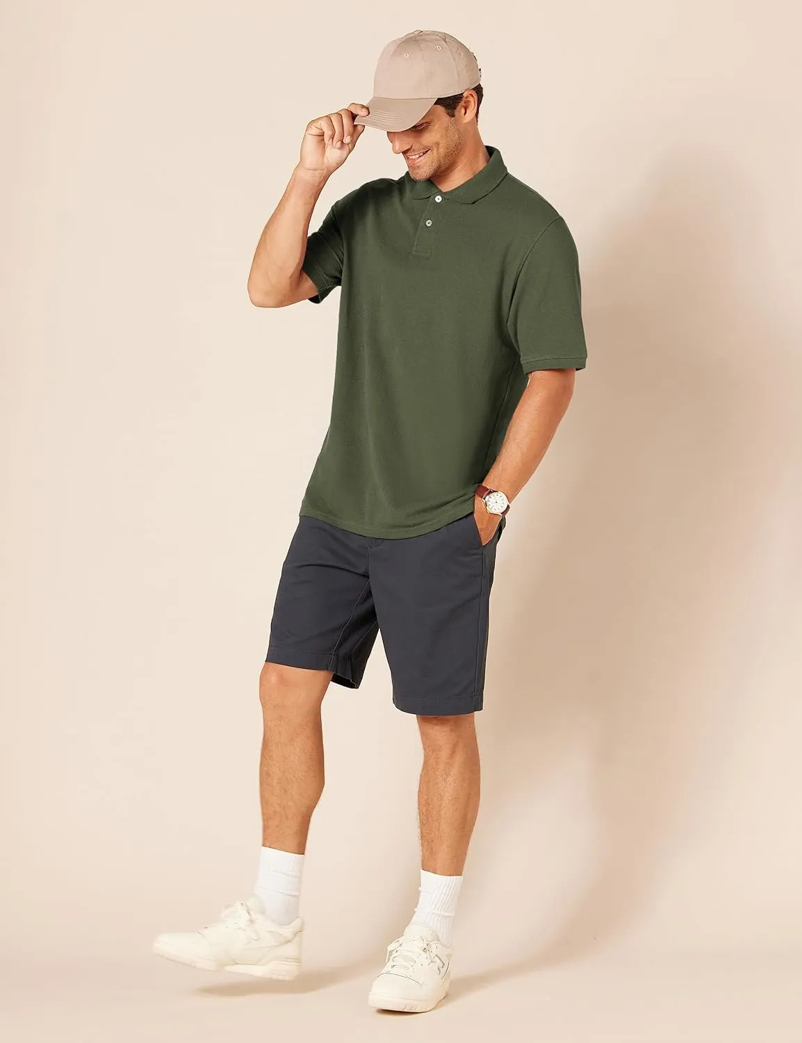 Amazon Essentials Men's Regular-Fit Cotton Pique Polo Shirt (Available in Big & Tall)