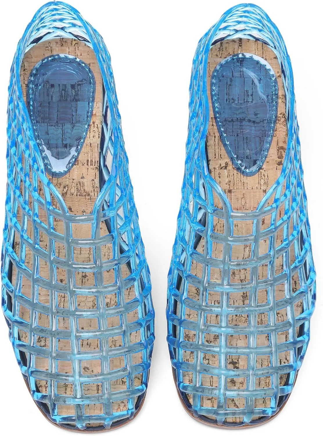AMINUGAL Mesh Ballet Flats Shoes for Women Dressy Comfortable Jelly Ballerina Flats for Women Hollow Jelly Flat Shoes for Women Clear Jelly Sandals for Women Summer Beach Slip-on Jelly Shoes Women