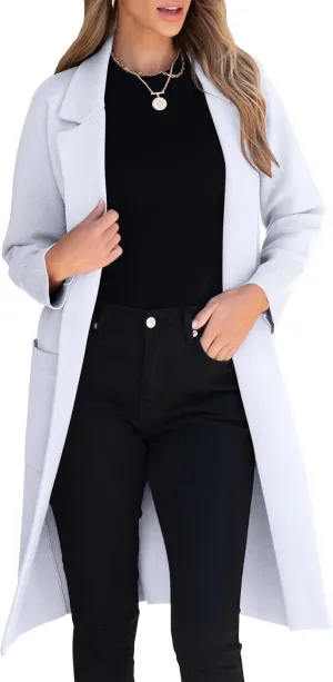 ANRABESS Women Cardigan Sweater Jackets Open Front Thick Knit Oversized Blazer Coatigan 2025 Fall Winter Long Coats Outwear