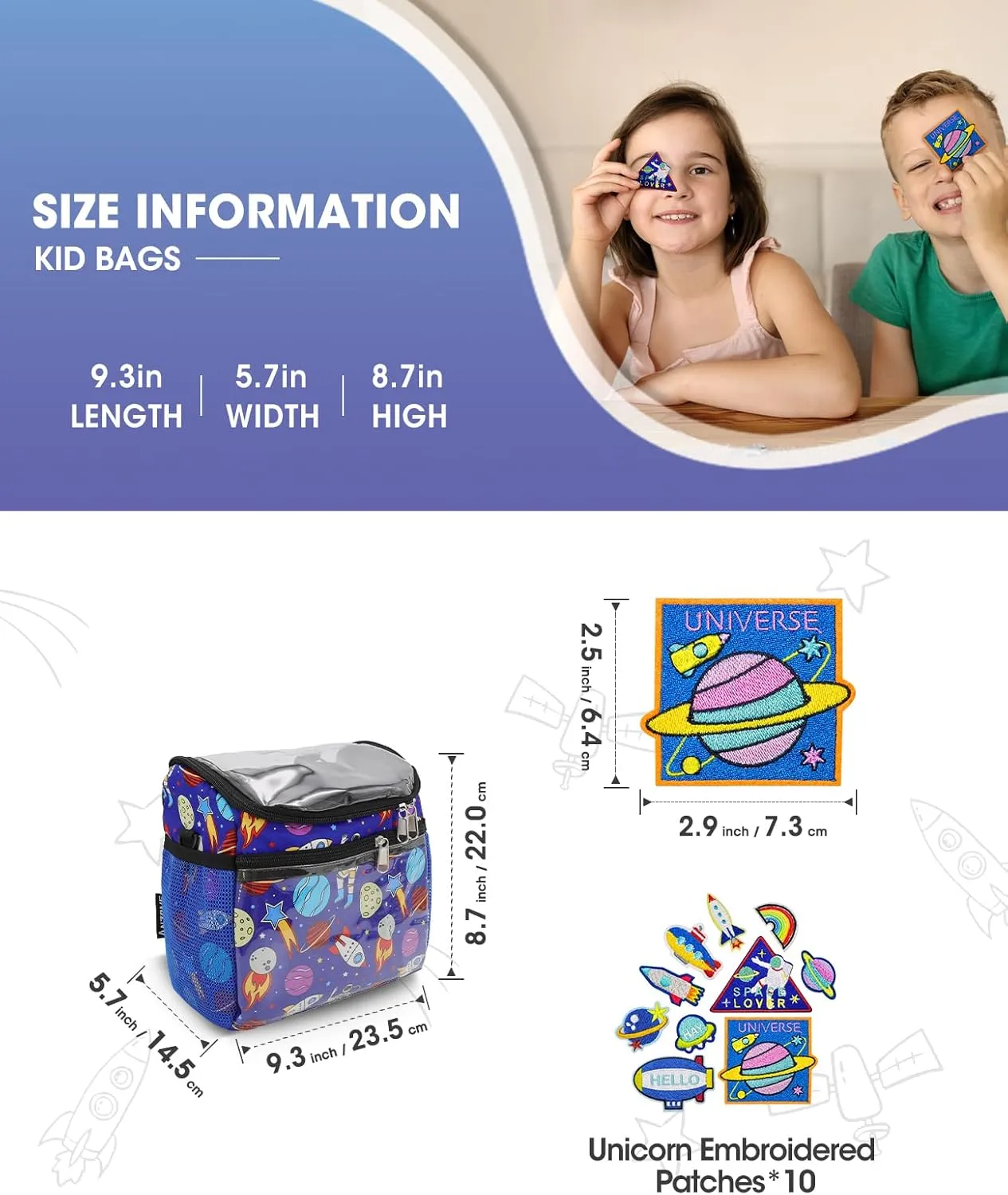 ANZOME Kids Bike Basket with Shoulder Strap, Bicycle Basket with 10 Stickers, Waterproof Front Handlebar Bag, Kids Bike Accessories Gift for Girls Boys, Fits Most Bicycles, Scooter, Tricycle
