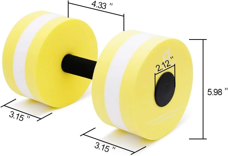 Aquatic Exercise Dumbell Set of 2 - Water Aerobic Exercise Foam Dumbbells Pool Resistance Fitness Equipment for Weight Loss